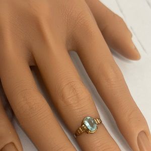 10k aquamarine ring
